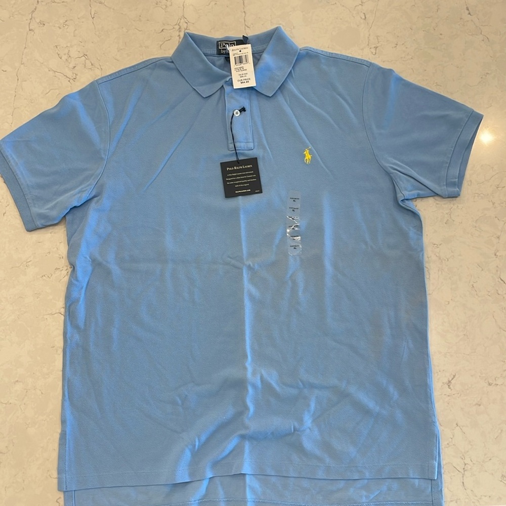 Men’s XL Custom Fit Ralph Lauren Polo in blue.